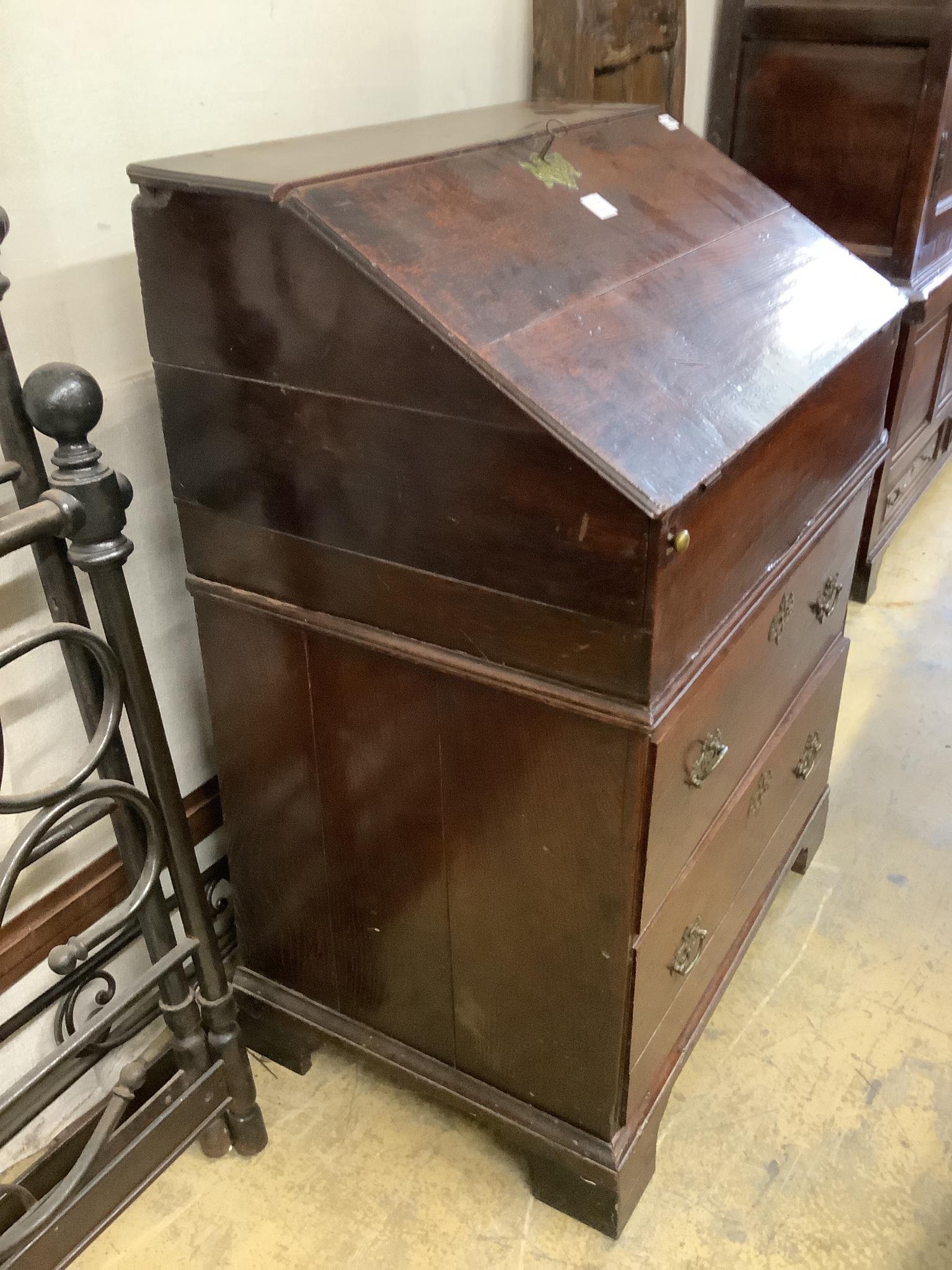 An 18th century oak bureau